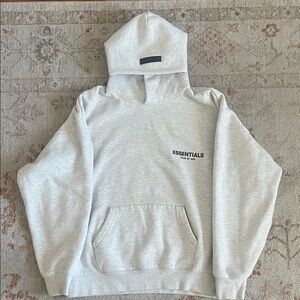 Essentials Light Gray Hoodie Sweater for Men
